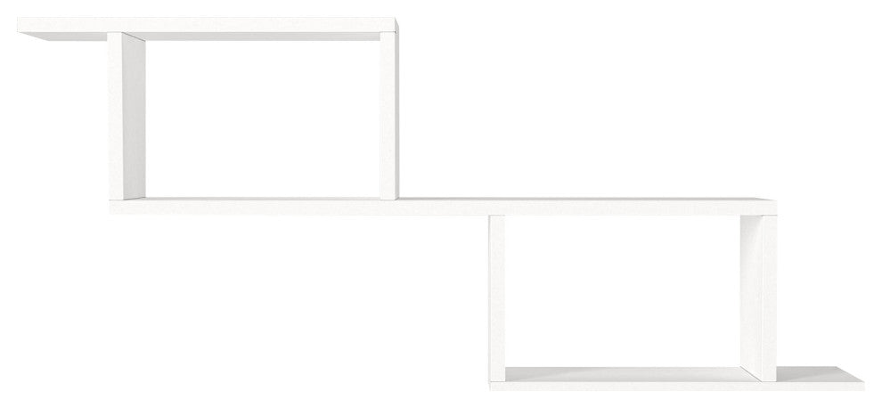 Benzara UPT-272750 40" Decorative Wooden Wall Mounted Cubby Shelf, White