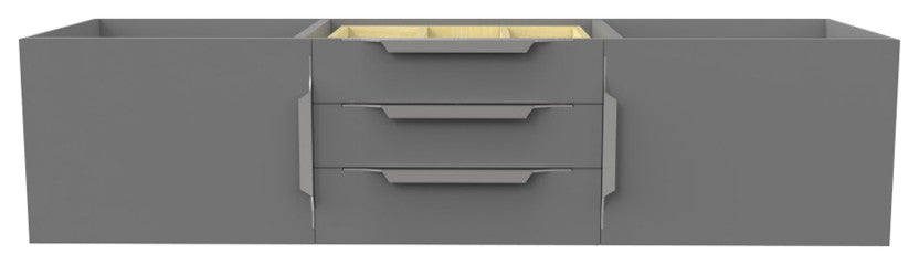 CastelloUSA Alpine 60" Wall Mounted Bathroom Vanity, Base Only, Gray, Brushed Nickel