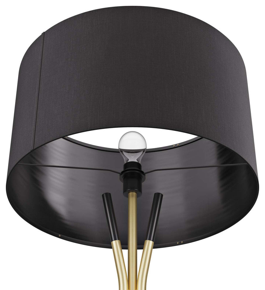 Floor Lamp Light, Black, Metal, Modern, Mid Century Cafe Bistro Hospitality