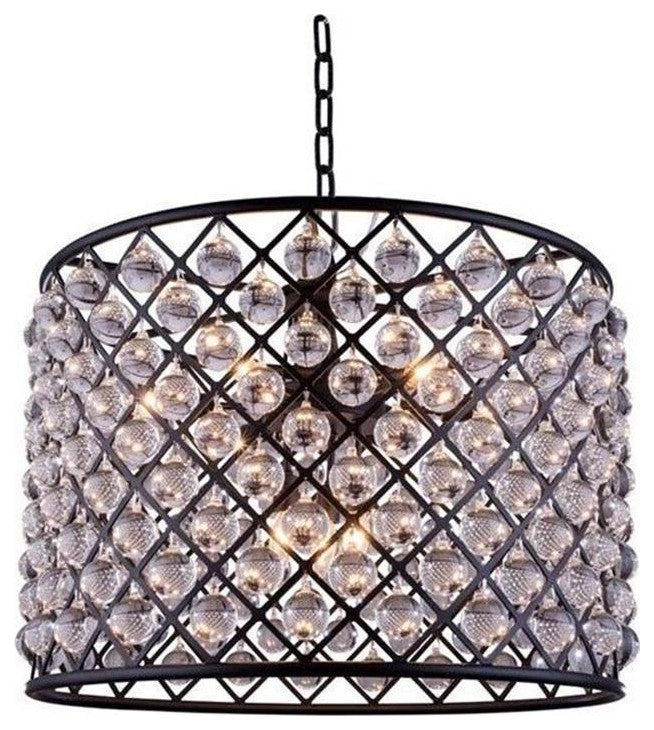 Elegant Lighting Madison 28" 8 Light Royal Crystal Pendant Lamp