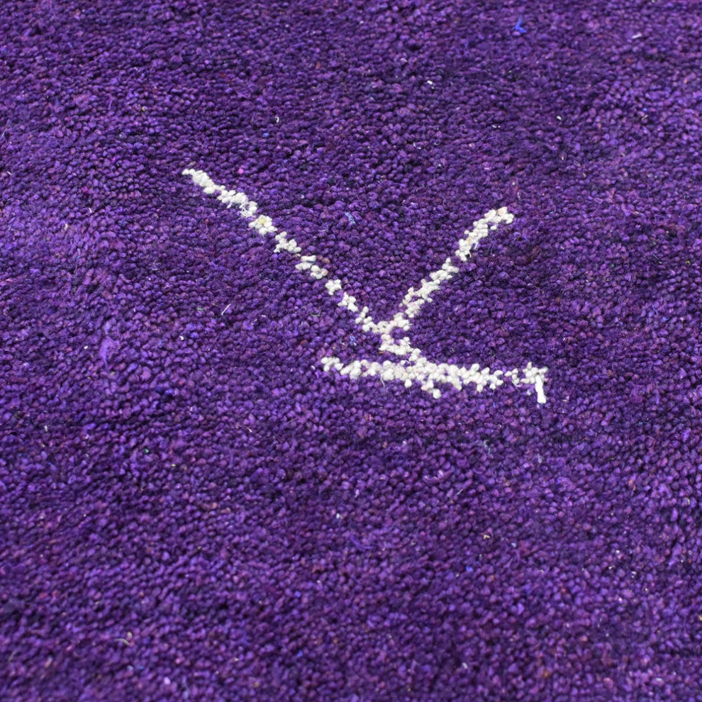 HAND KNOTTED LOOM SILK ECO-FRIENDLY RUG-5'x8',Rectangle,Purple White,Contemporar