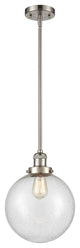X-Large Beacon 1-Light Mini Pendant, Brushed Satin Nickel, Seedy