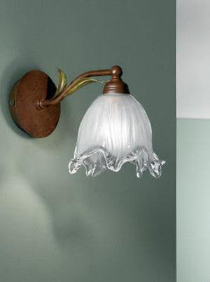 Linda 560 Wall Sconce, Satin White, Rust Brown and Gold