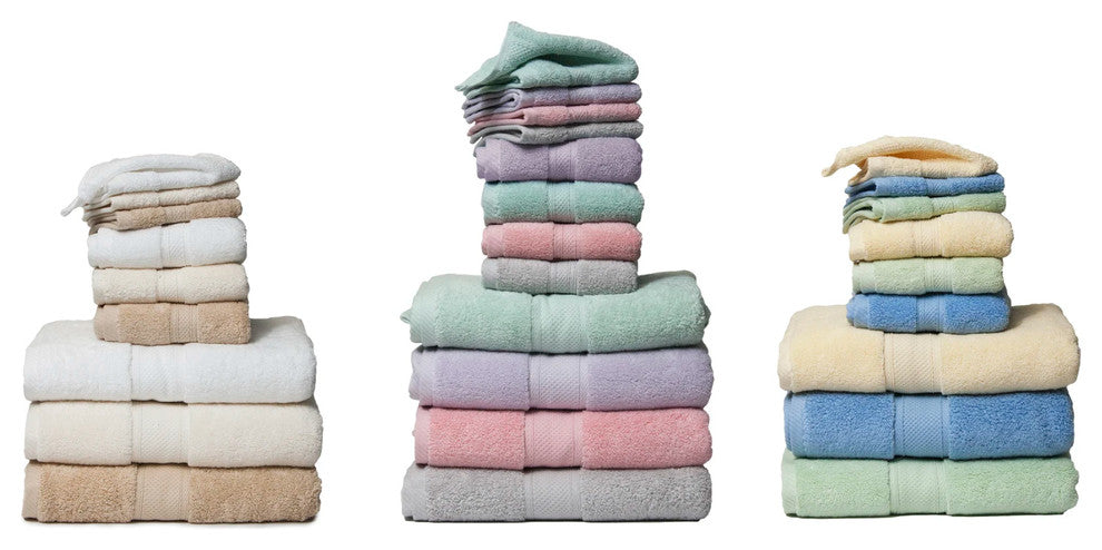 Zero Twist Hotel 6-Piece 100% Cotton Bath Towel Set, Spa Blue