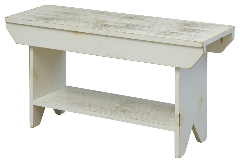 Primitive Cobbler Bench, Antique White