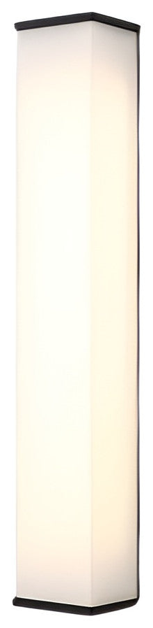 Creative Outdoor Vertical Glass Wall Sconce for Courtyard, Porch, Black, W2.6xh15.0'', Cool Light