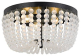 Rylee 3 Light Ceiling Mount in Matte Black with Hand Cut Crystal