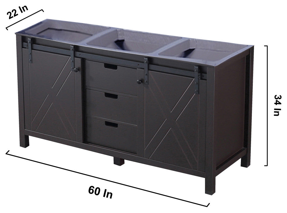 Marsyas 60" Brown Bathroom Bath Storage Vanity Cabinet Only