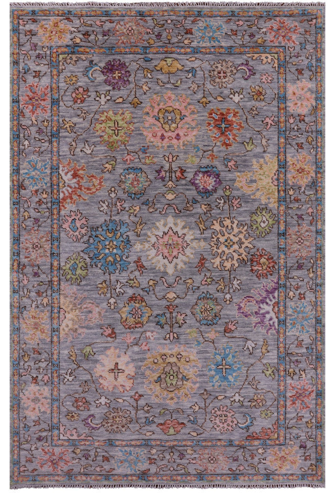 Turkish Oushak Hand Knotted Wool Rug 6' 0" X 9' 5" - Q15672
