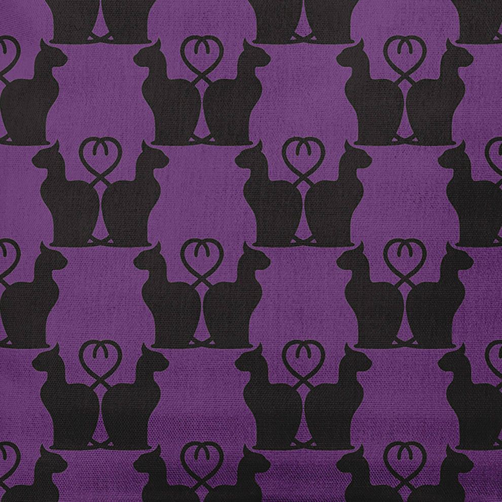 18" x 18" Cat Clowder Indoor/Outdoor Polyester Throw Pillow, Amethyst