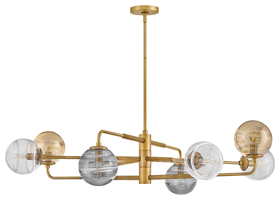 Fredrick Ramond Oberon Large Adjustable Single Tier Chandelier, Heritage Brass