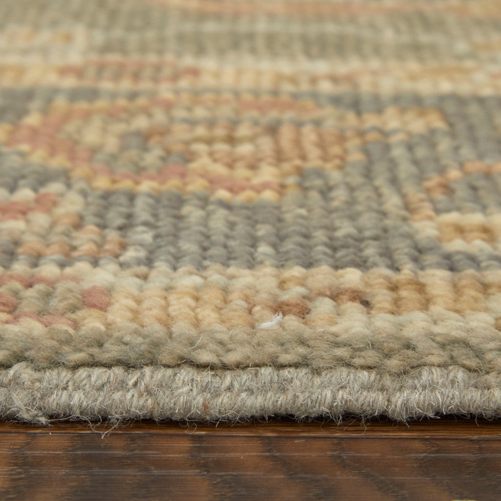Weave & Wander Irie Hand Knotted Area Rug, Gray/Pink, 7'9"x9'9"