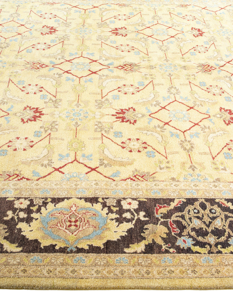 Eclectic, One-of-a-Kind Hand-Knotted Area Rug Green, 10'0"x16'0"