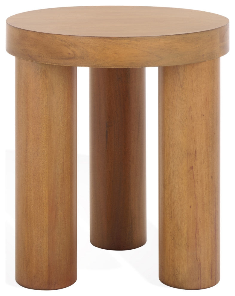 Safavieh Couture Bary Round 3 Leg Wood Accent Table, Natural