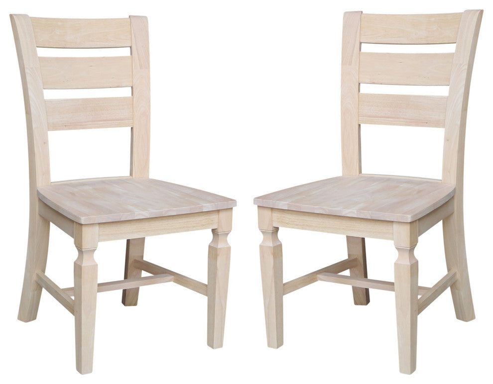 Vista Ladderback Chair - Set of 2 Chairs, Unfinished