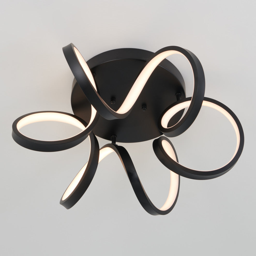 Artika Ribbon Ceiling Flushmount Light, Black