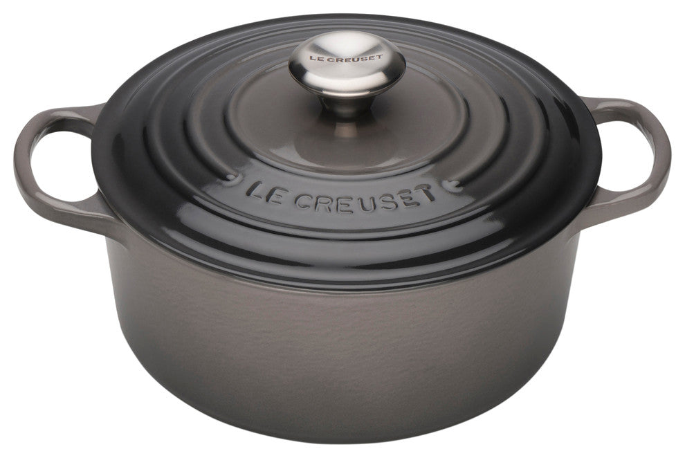 Le Creuset Signature Cast Iron Round Casserole, 24 cm, Flint