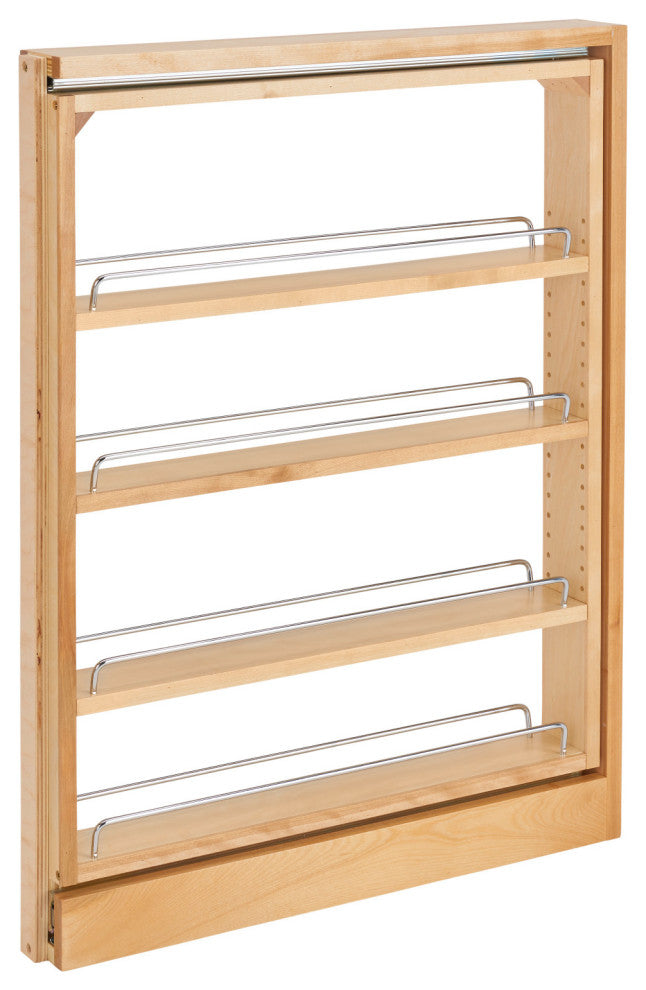 Wood Base Filler Pull Out Organizer for New Kitchen Applications, 3"