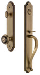 Arc 1-Piece Dummy Handleset, S Grip and Parthenon Knob, Vintage Brass, 848688