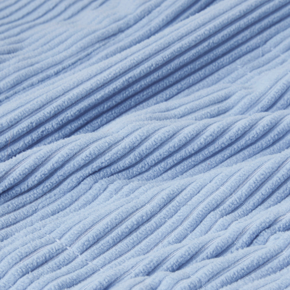 Beautyrest Knitted Micro Fleece Solid Textured Heated Blanket, Blue, Queen