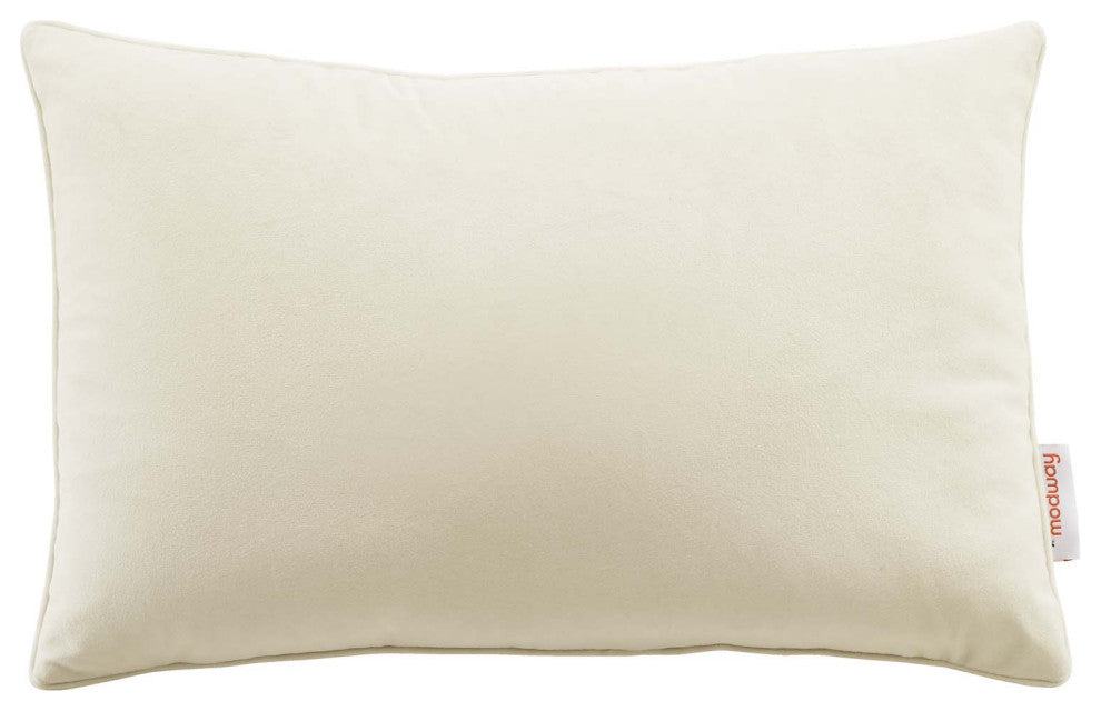Enhance 18" Lumbar Performance Velvet Throw Pillow EEI-4703-IVO