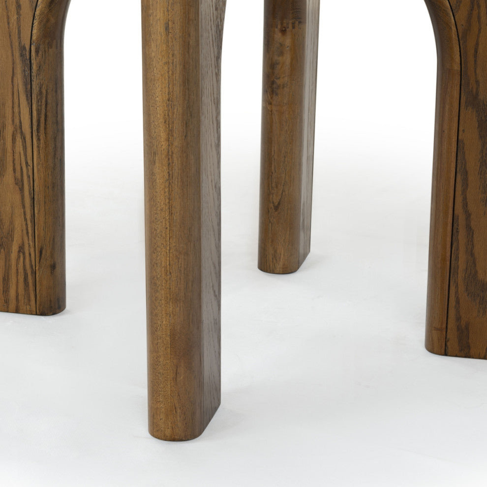 Safavieh Couture Olivetta Round Wood Dining Table, Medium Oak