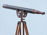 Floor Standing Antique Copper With Leather Anchormaster Telescope 65''