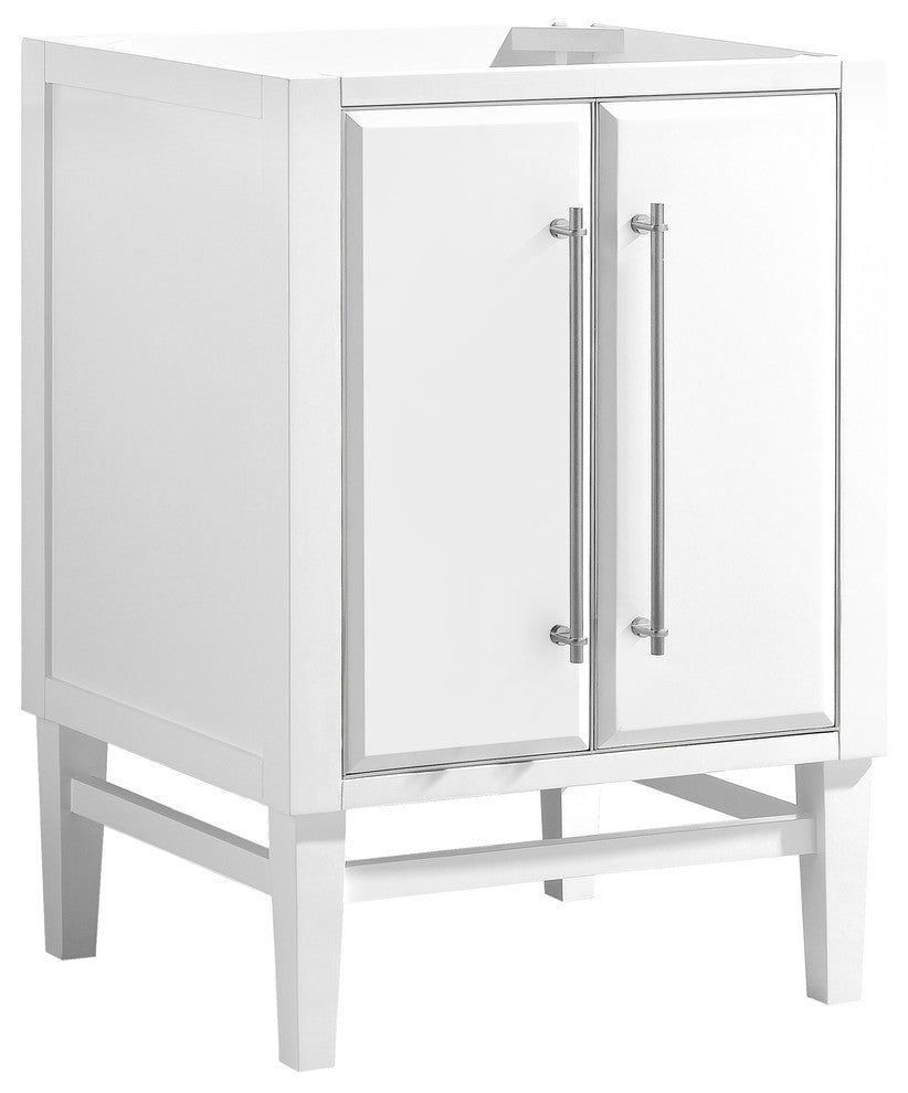 Mason 24" Vanity Only, White With Brushed Silver Hardware