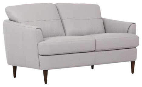 Helena Loveseat, Pearl Gray Leather