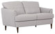 Helena Loveseat, Pearl Gray Leather