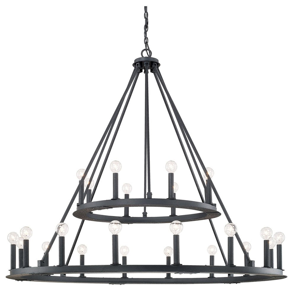 Pearson 24 Light Chandelier in Black Iron