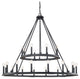 Pearson 24 Light Chandelier in Black Iron