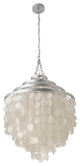 Round Chandelier With Capiz Shells, White