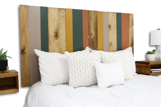 Handcrafted Headboard, Hanger Style, Earth Tone Mix, Full