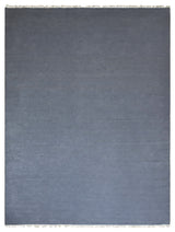 HAND WOVEN FLAT WEAVE KILIM WOOL ECO-FRIENDLY AREA RUGS-Solid,Light Charcoal
