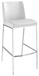 Santos Leather Counter Stool, White