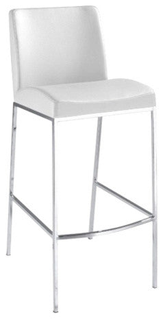 Santos Leather Counter Stool, White