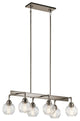 Linear Chandelier 6-Light, Antique Pewter
