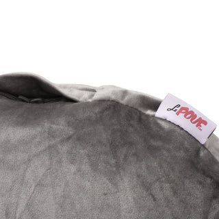 Bleckley Gwinnett Modern Velveteen Cylinder Pouf, Pewter