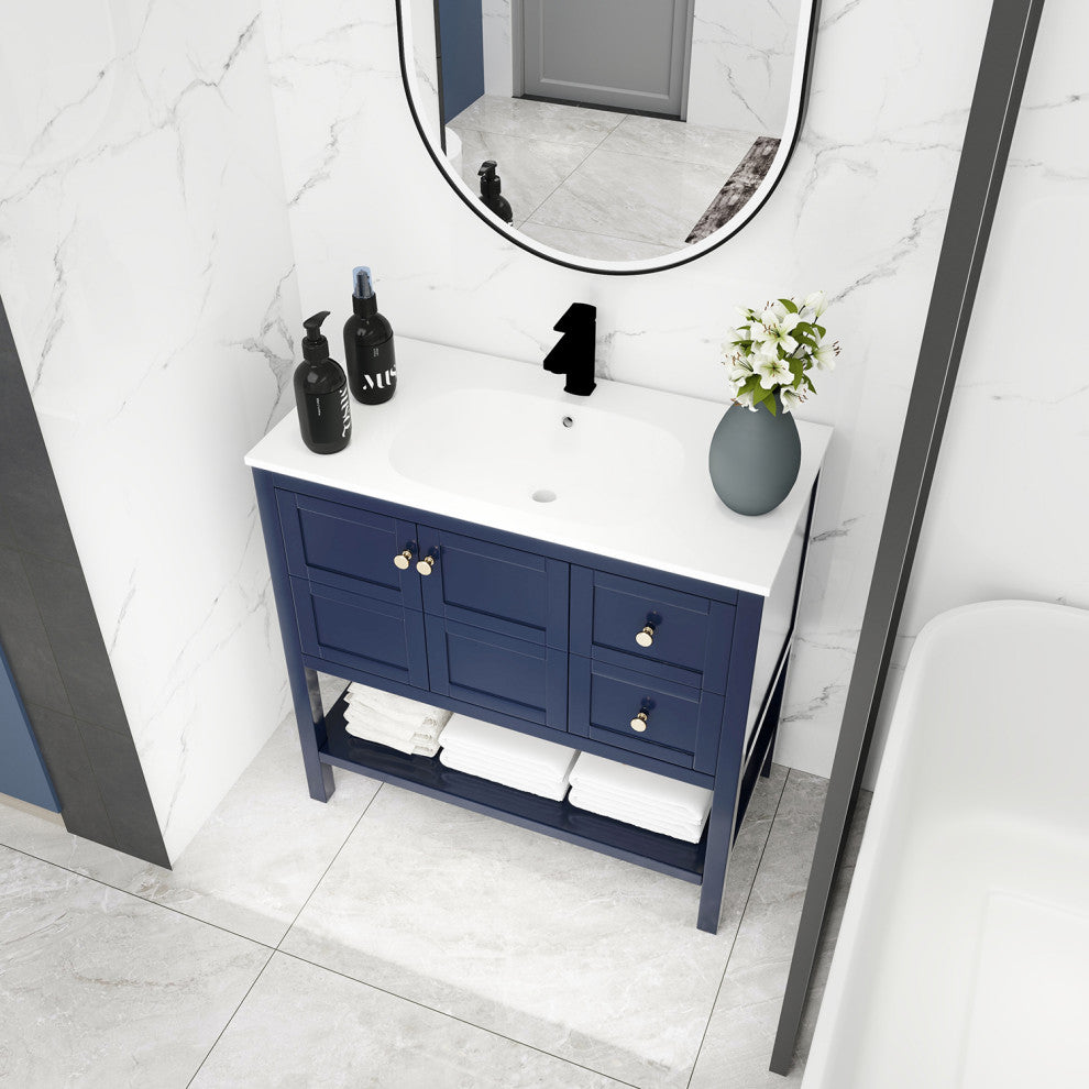 36" Bathroom Vanity With Top