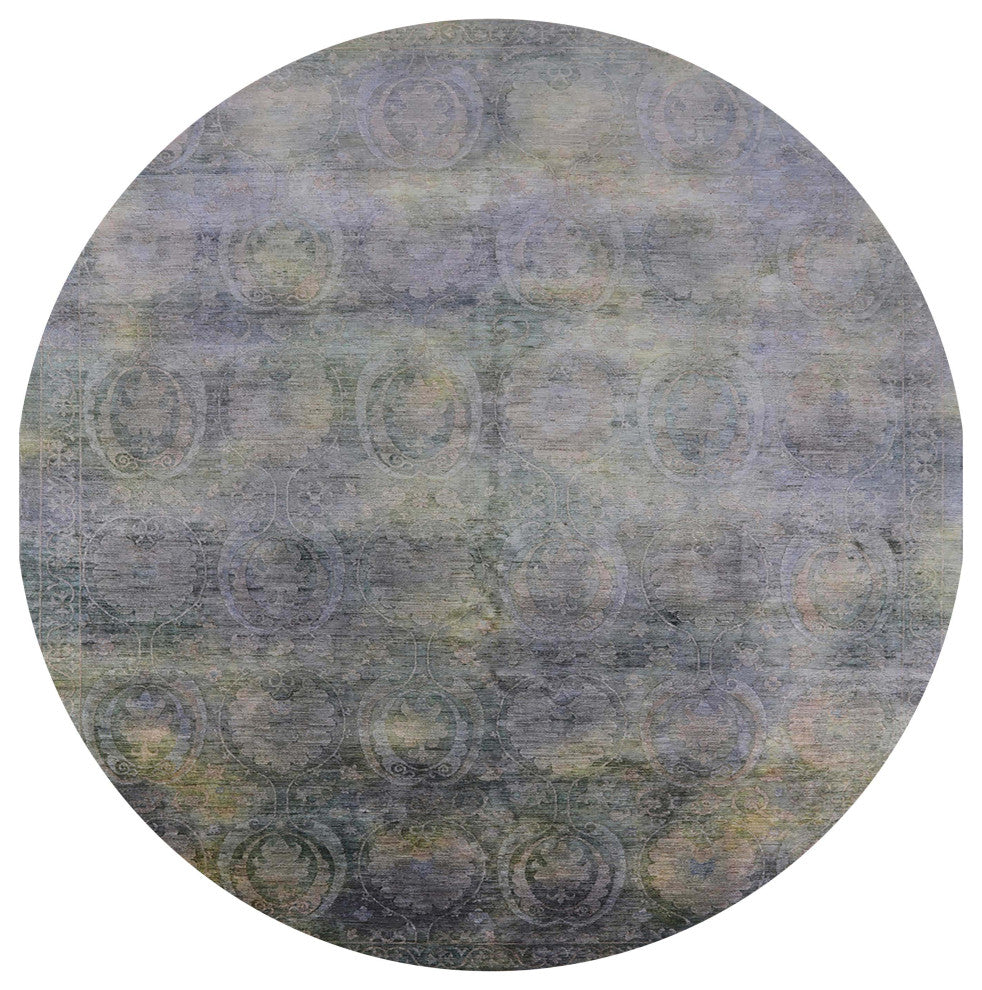 Ahgly Company Indoor Round Mid-Century Modern Area Rugs, 7' Round
