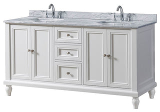 60" Classic Bath Vanity, White