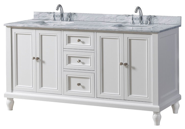 60" Classic Bath Vanity, White