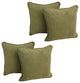 18" Double-Corded Solid Microsuede Square Throw Pillows, Set of 4, Sage Green
