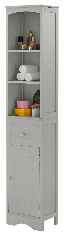 TATEUS Tall Bathroom Cabinet, Freestanding Storage Cabinet, Gray