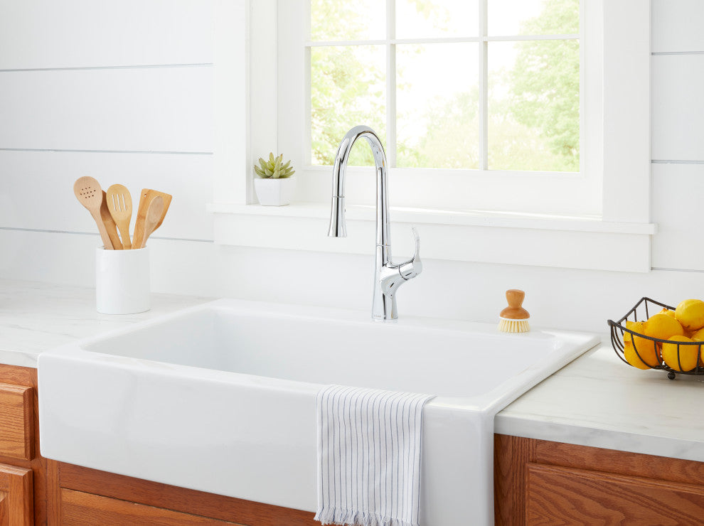 Antioch Single Handle Pull-Down Kitchen Faucet w/ Snapback, Chrome