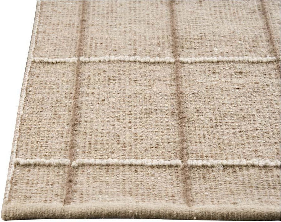 Hand Woven Beige Wool Area Rug