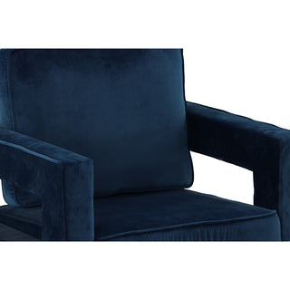 Adadon Velvet Upholstered Armchair - Navy Blue