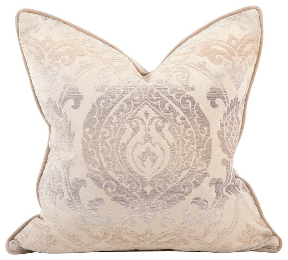 Howard Elliott Davida Kay Damask Sand 20" x 20" Pillow - Down Insert