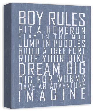 Boy Rules 11x14 Canvas Wall Art